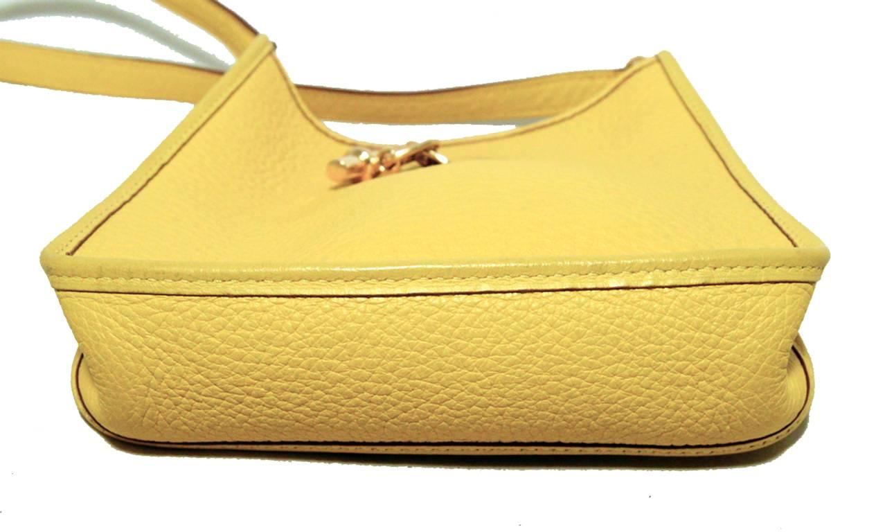 Women's Rare Hermes Yellow Clemence Leather TPM Mini Vespa Shoulder Bag