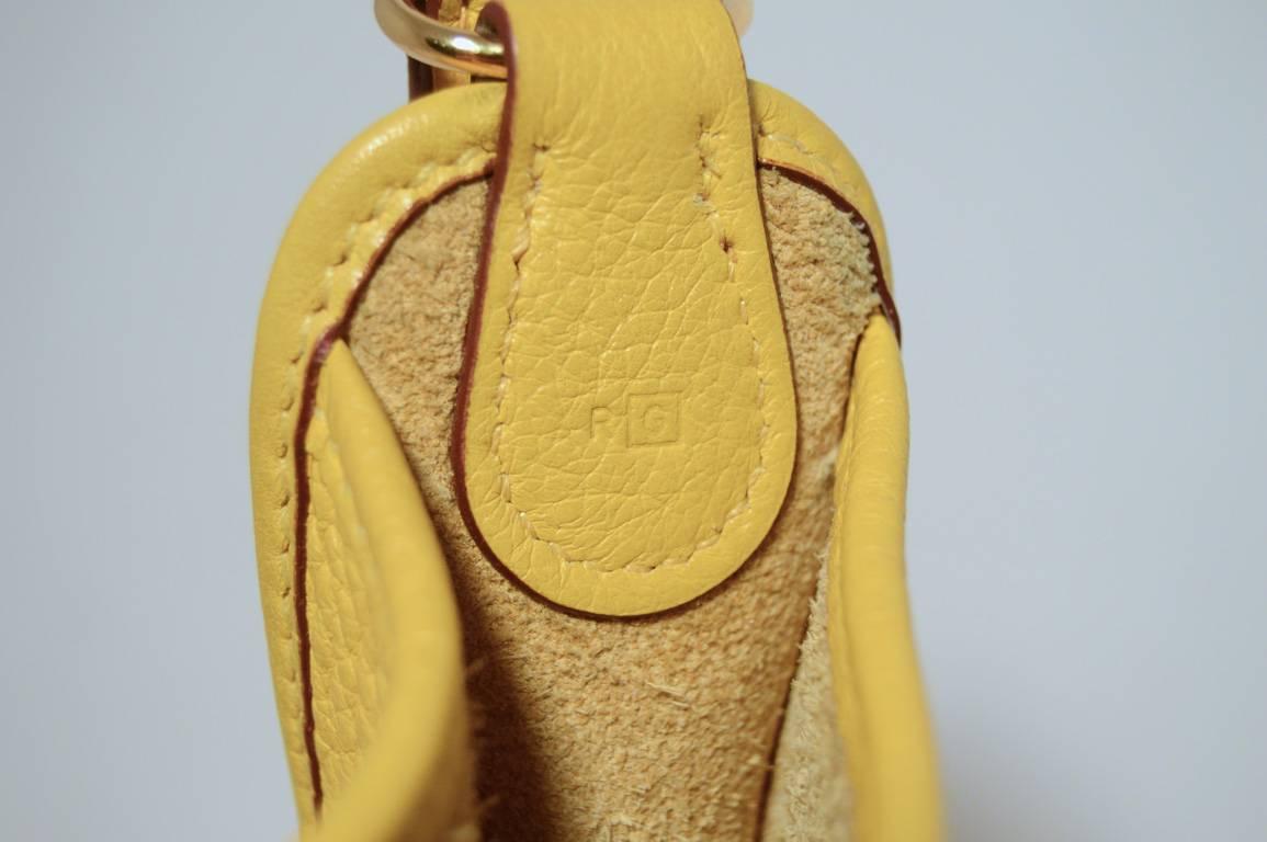 Rare Hermes Yellow Clemence Leather TPM Mini Vespa Shoulder Bag In Excellent Condition In Philadelphia, PA