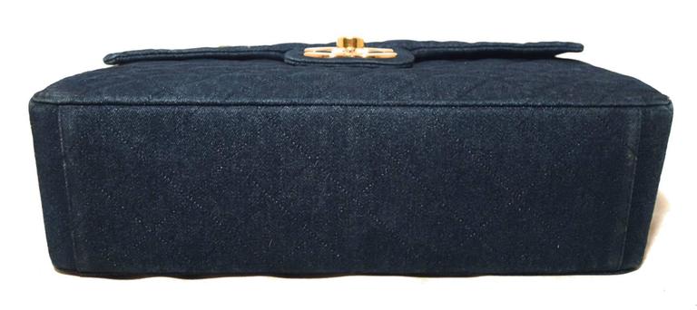 Chanel Quilted Denim Maxi Flap Shoulder Bag For Sale at 1stDibs