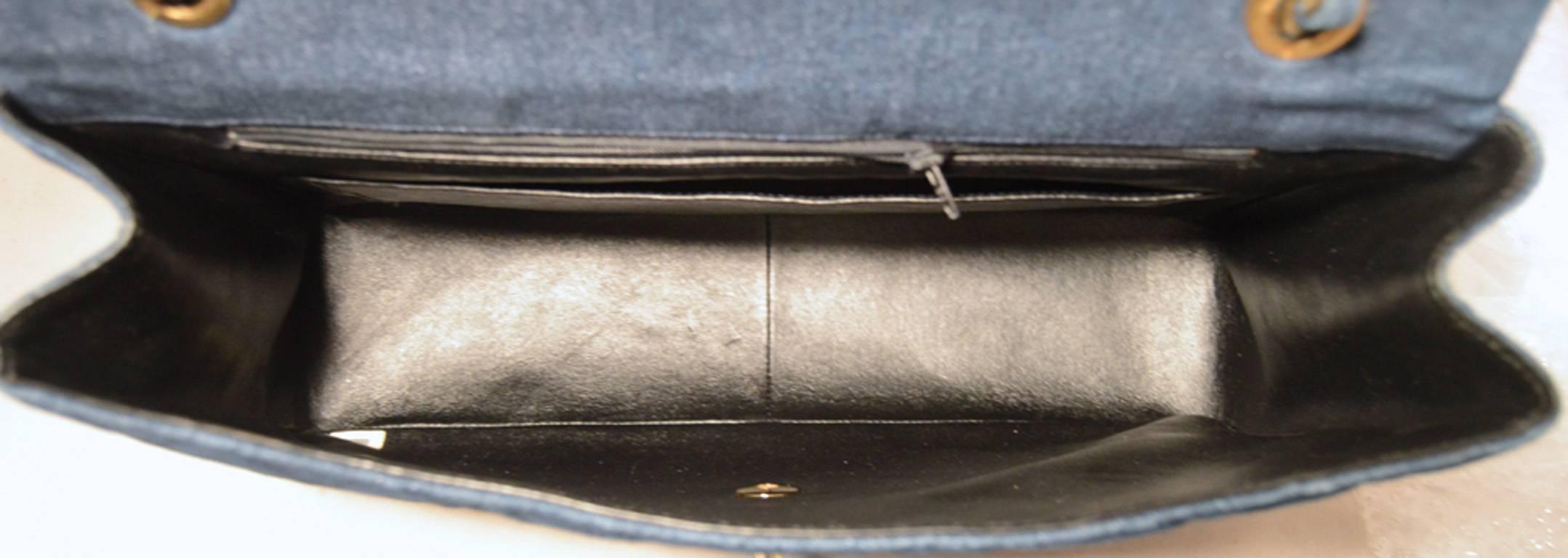 Chanel Quilted Denim Maxi Flap Shoulder Bag 1