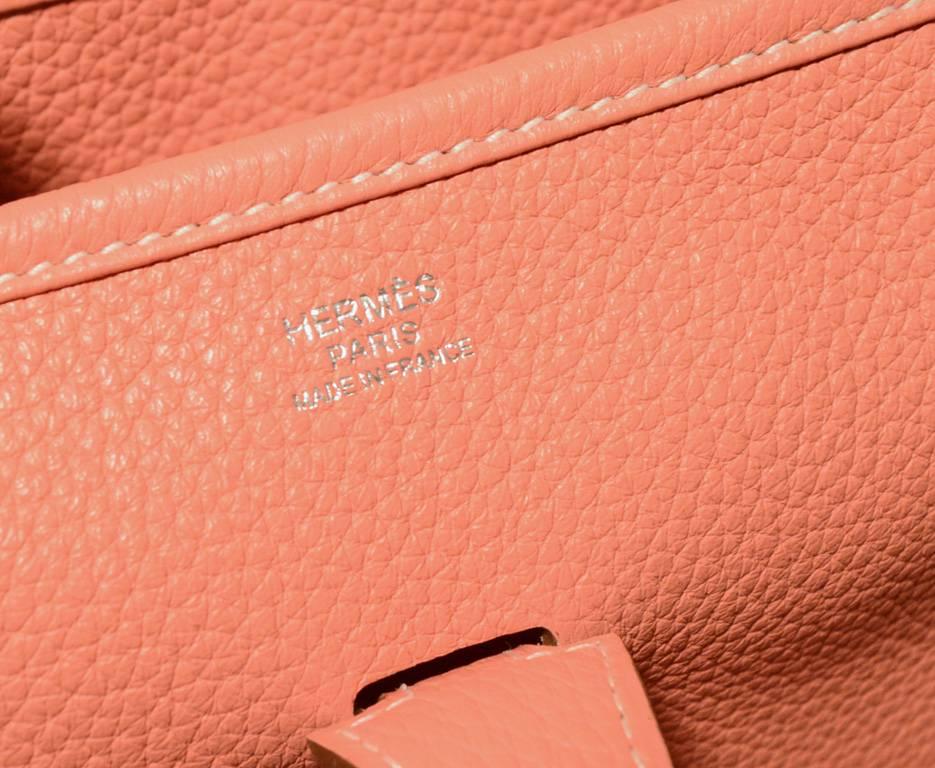 Hermes Crevette Taurillon Clemence Leather Evelyne III PM Shoulder Bag 1