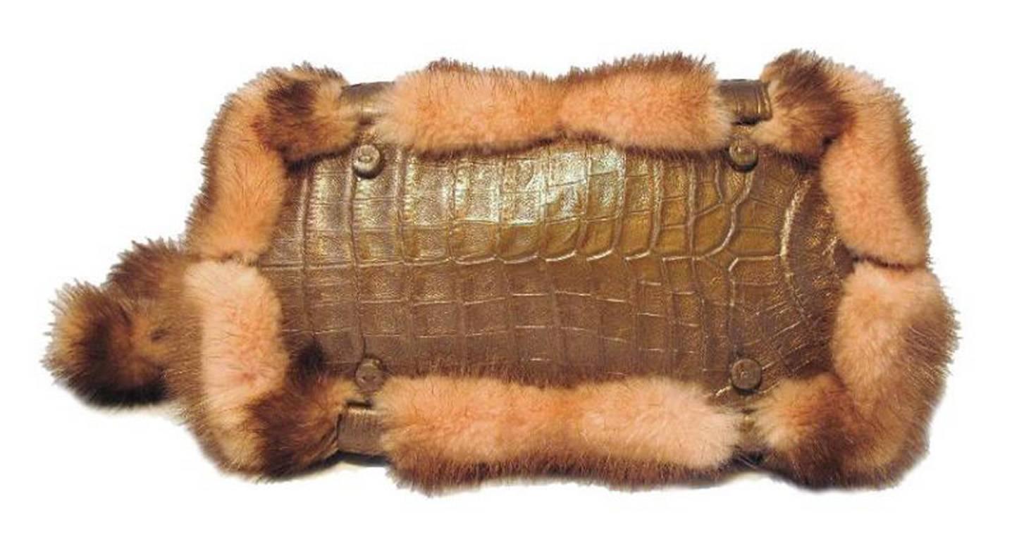 mink mauve leather top handle bag