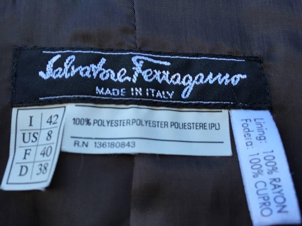 Salvatore Ferragamo Chocolate Brown Button Up Jacket For Sale at ...