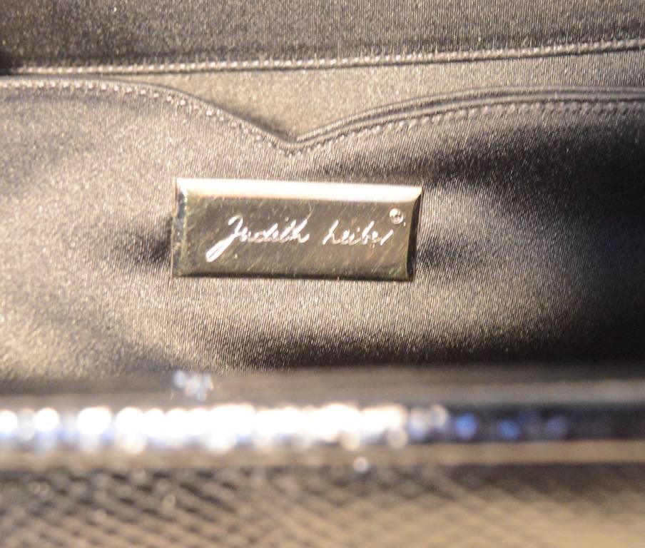 Women's Judith Leiber Vintage Black Lizard Clutch with Swarovski Crystals