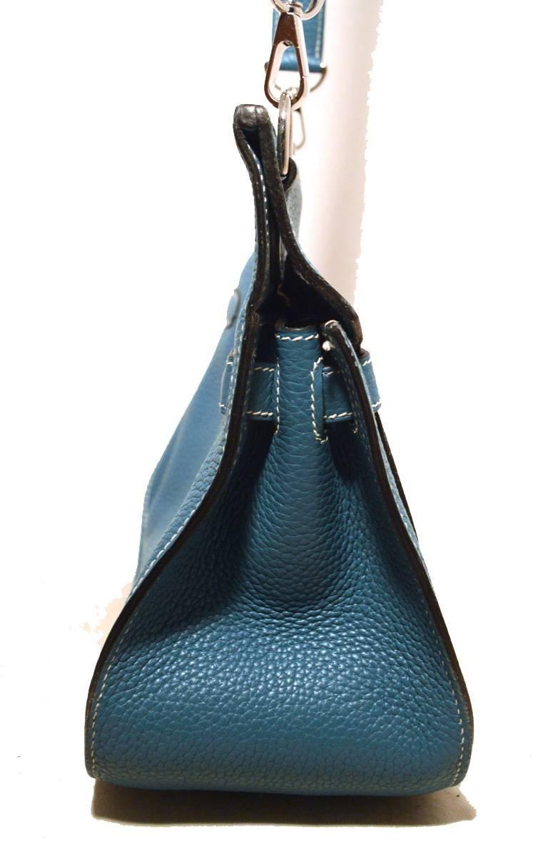 Hermes Blue Jean Clemence Leather Jypsiere 26 Shoulder Bag For ...
