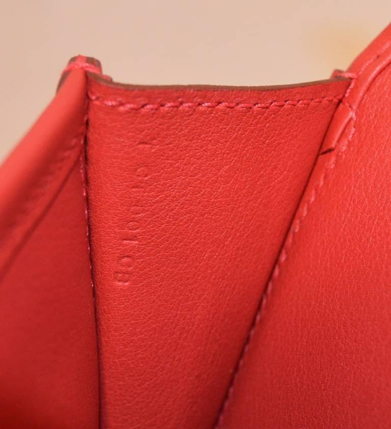 Stunning Hermes Red Jige Swift Leather Clutch 2