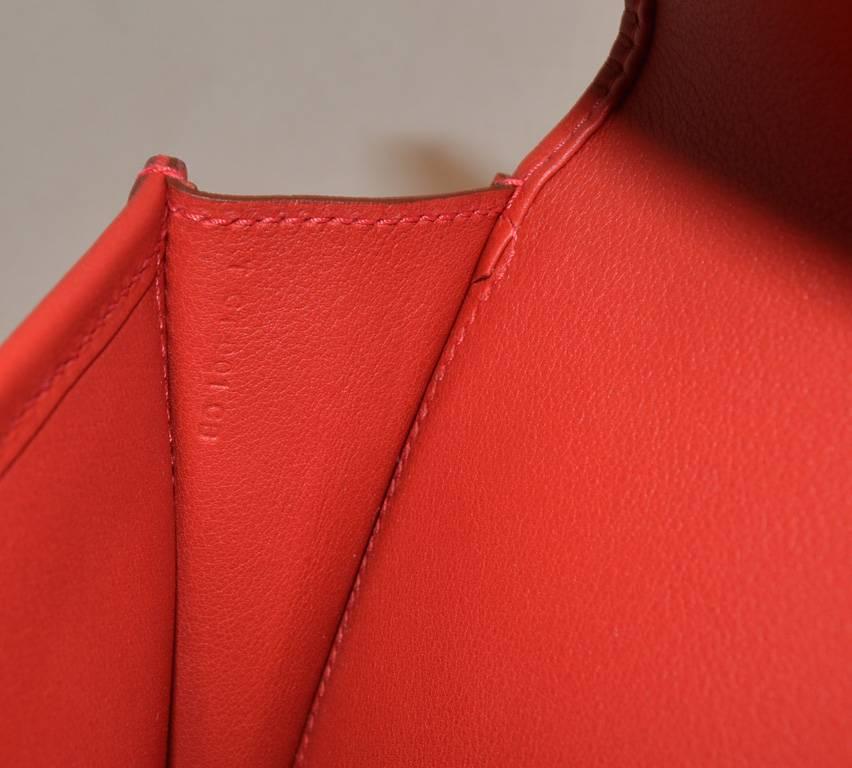 Stunning Hermes Red Jige Swift Leather Clutch 4