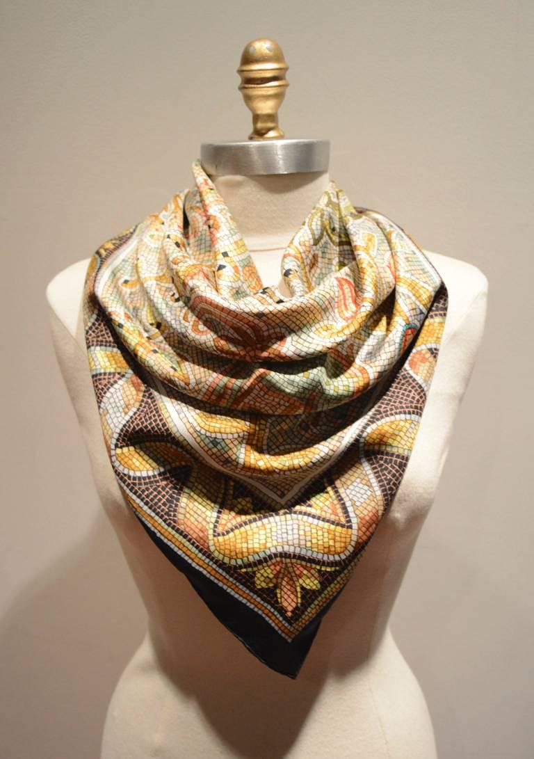 Women's or Men's Rare Hermes Vintage Pavement Silk Scarf