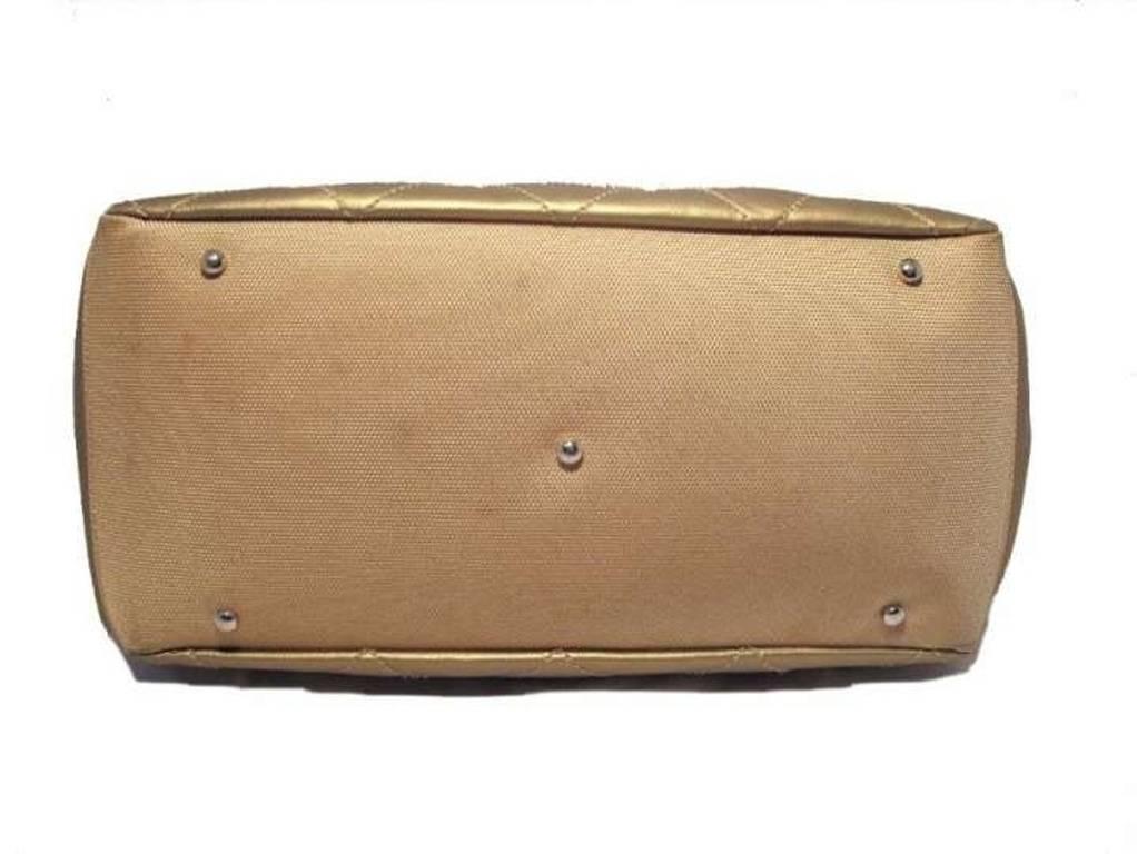 Brown Chanel Metallic Gold Leather Shopper