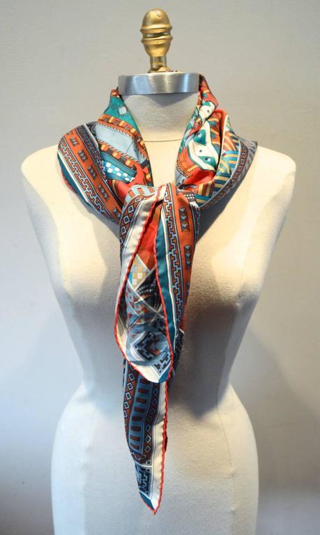 Hermes Colliers de Chiens Silk Scarf For Sale at 1stDibs