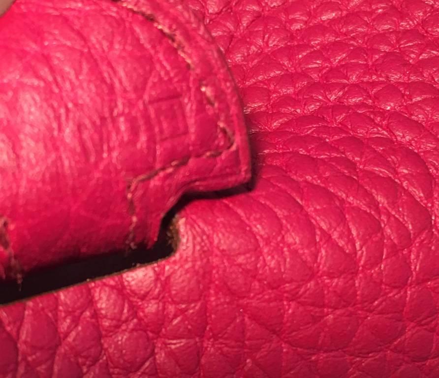 RARE Hermes Cherry Clemence Leather Evelyn PM Shoulder Bag 1