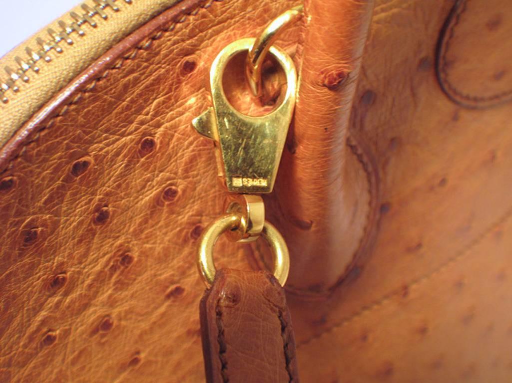 Hermes Rare Tan Ostrich Bolide Handbag 3