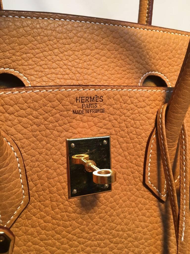 Women's Rare Hermes Natural Sable 35cm Vachette Fjord Leather Birkin Bag