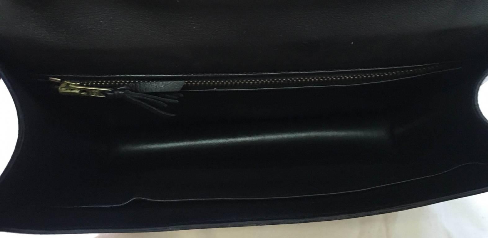 Hermes Vintage Black Leather Constance Shoulder Bag  1