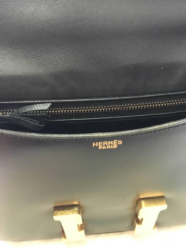Hermes Vintage Black Leather Constance Shoulder Bag  5