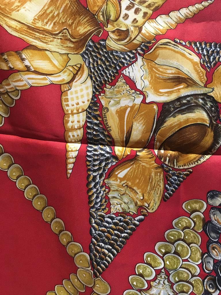 Women's or Men's Hermes Rocaille Silk Scarf in Red