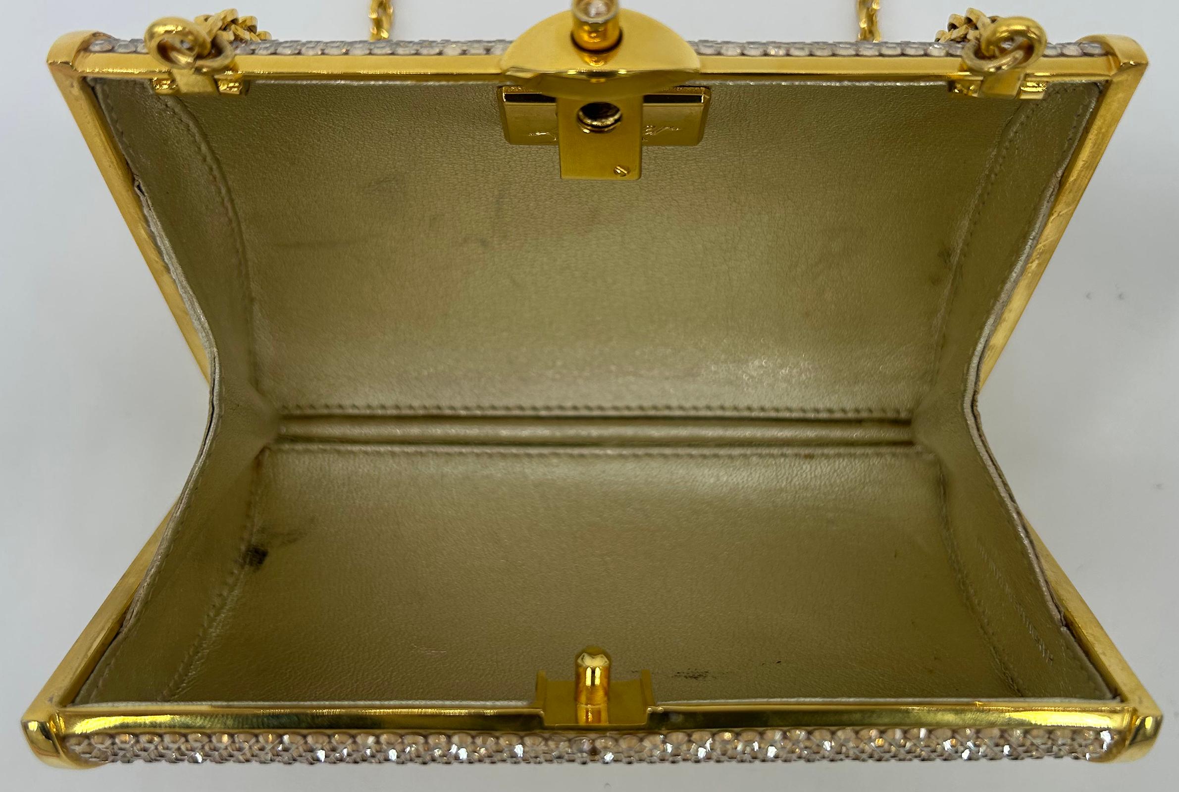 Judith Leiber Mini minaudière en cristal Swarovski doré en vente 2
