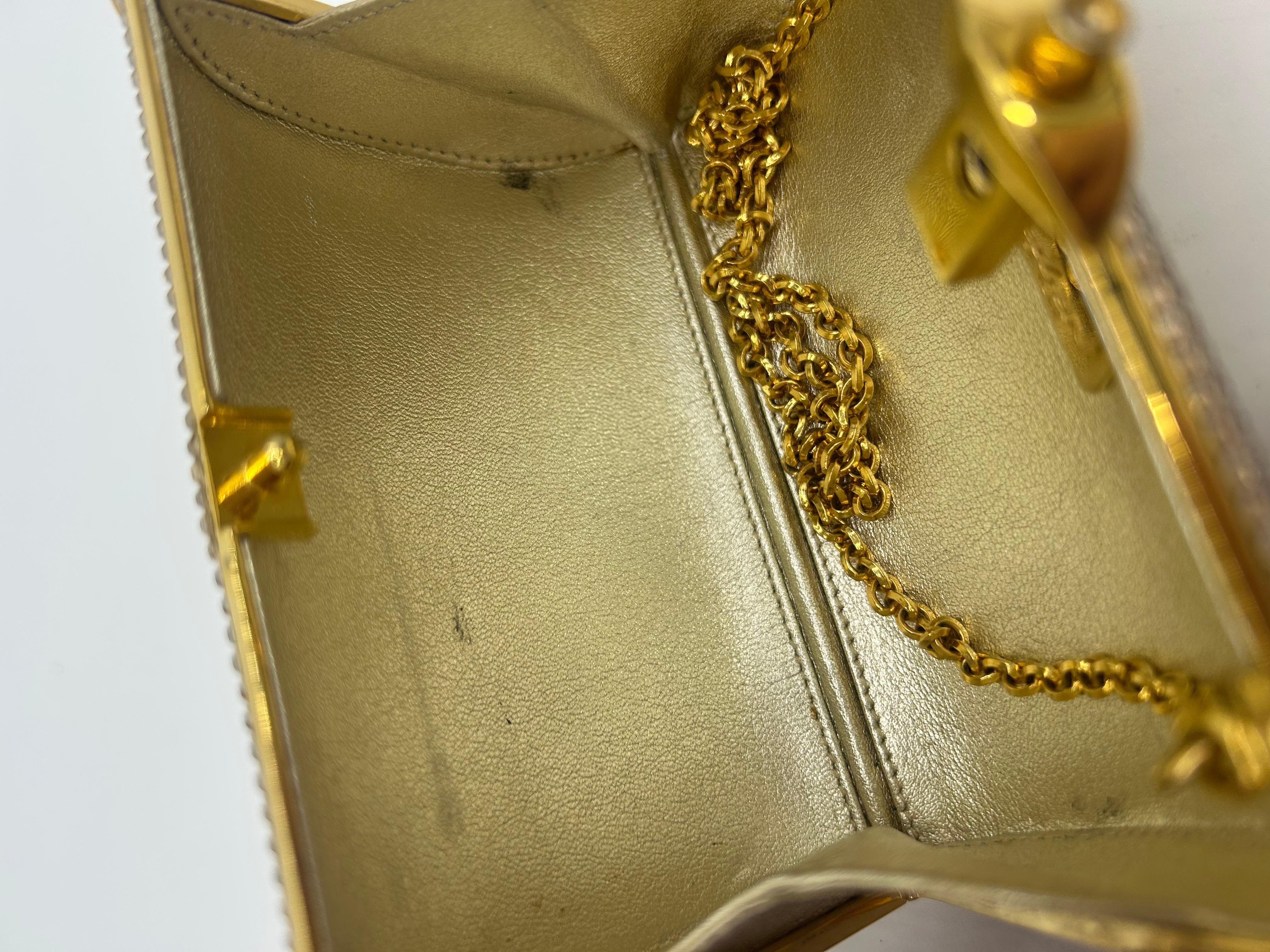 Judith Leiber Mini minaudière en cristal Swarovski doré en vente 6
