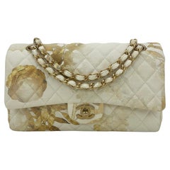 NWOT Chanel Denim Floral Print Medium Double Flap Classic 2.55