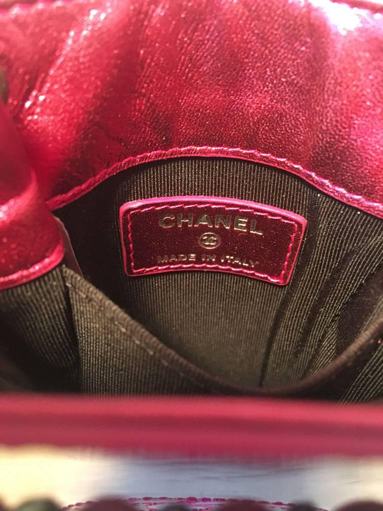 Chanel Pink Patent Leather CC Logo Mini Pouch Crossbody Shoulder Bag 3
