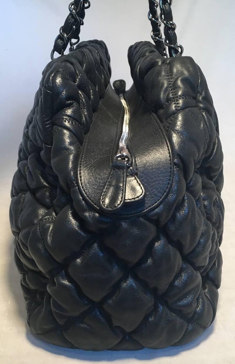 Chanel quilted Puffy Leather Shoulder Bag Tote For Sale at 1stDibs ...