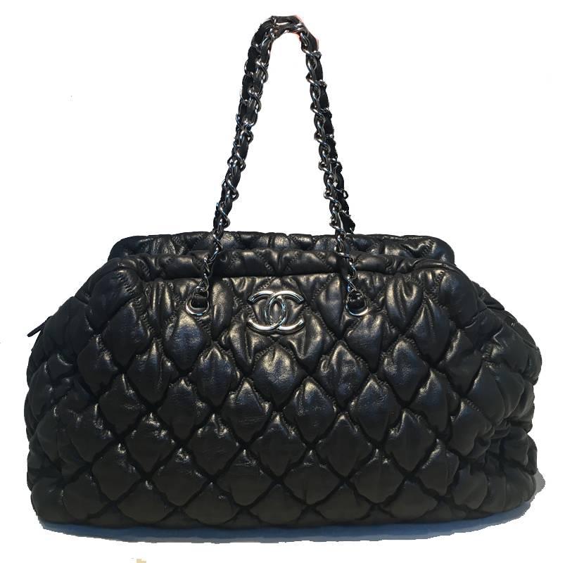 Chanel quilted Puffy Leather Shoulder Bag Tote 2