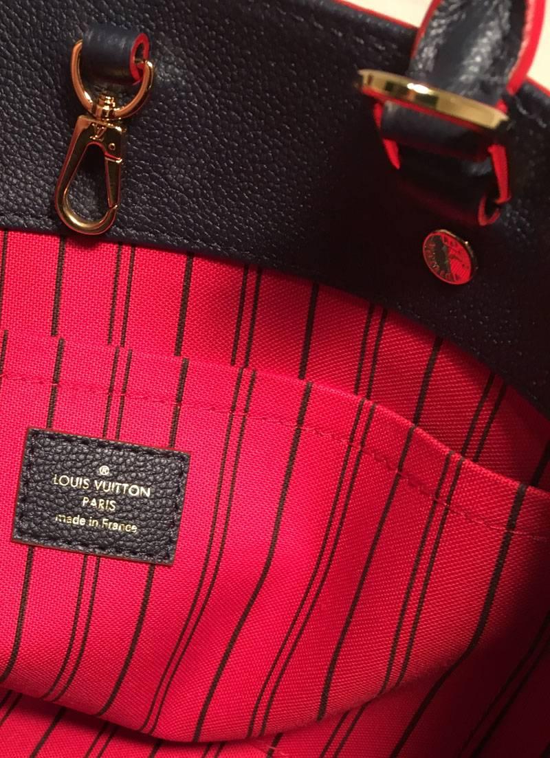 NWOT Louis Vuitton Navy Empreinte Leather Monogram Montaigne MM Handbag 2