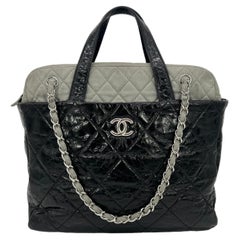 Chanel Portobello-Tasche in limitierter Auflage aus schwarz-grauem Leder