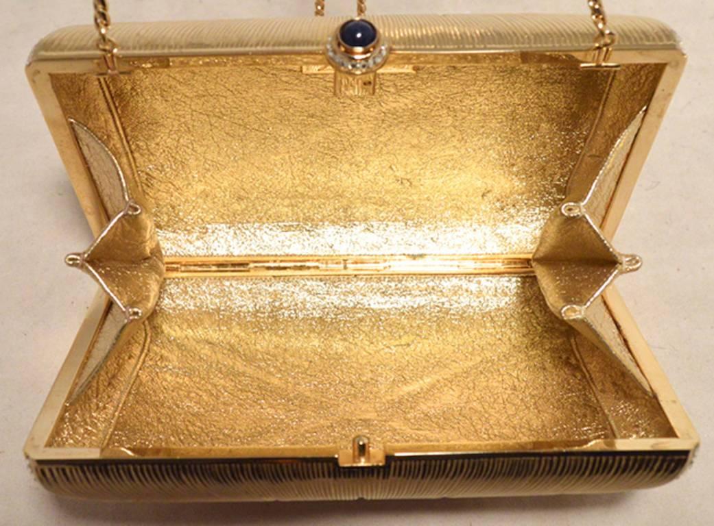 Judith Leiber Gold Starburst Box Minaudiere Clutch 1