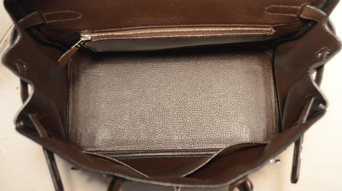 Hermes Brown Cacao Clemence Leather 30cm Birkin Bag 4