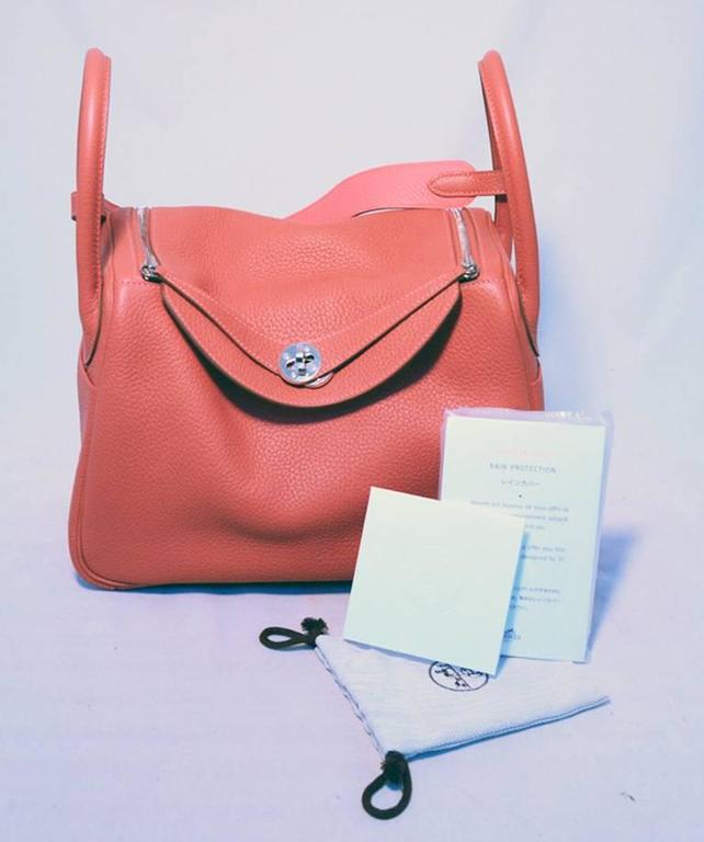 Hermes Rose Jaipur Clemence Leather Lindy Bag Nwot at 1stDibs rose