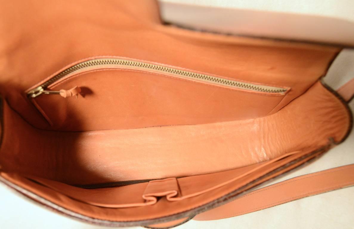 Hermes Vintage Tan Leather Buckle Shoulder Bag 1