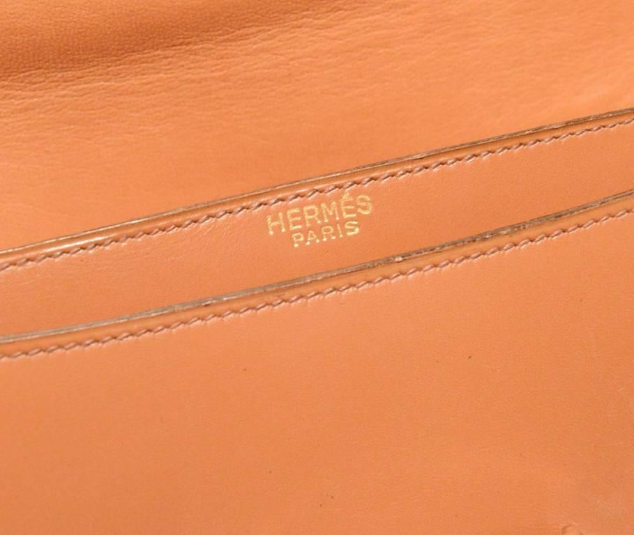 Hermes Vintage Tan Leather Buckle Shoulder Bag 2