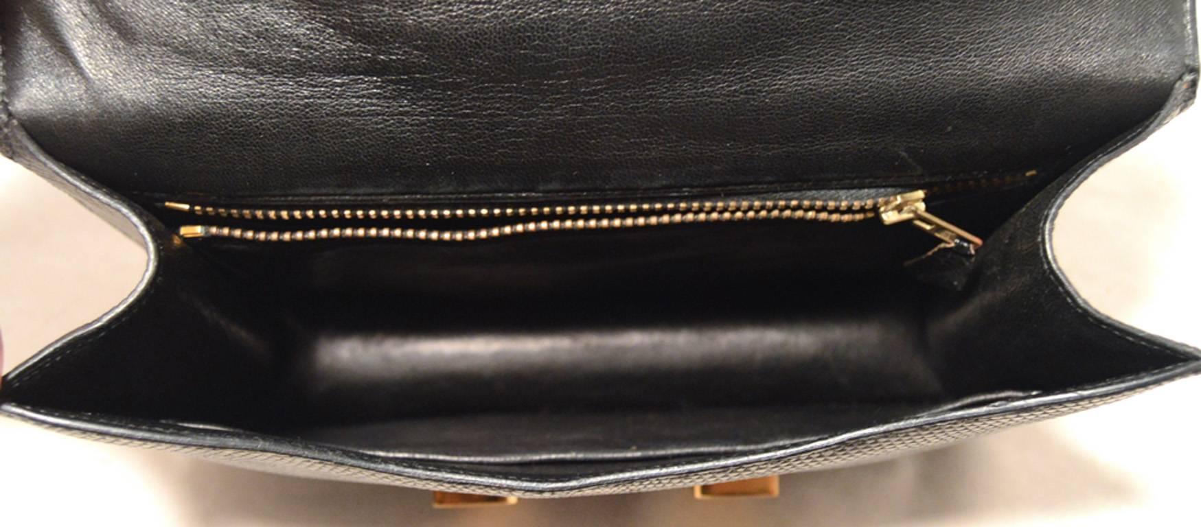 Hermes Vintage Black Lizard Leather Constance Shoulder Bag-rare 1