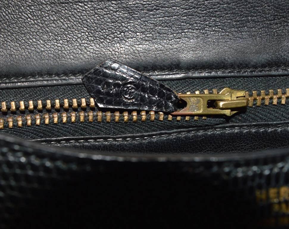 Hermes Vintage Black Lizard Leather Constance Shoulder Bag-rare 3