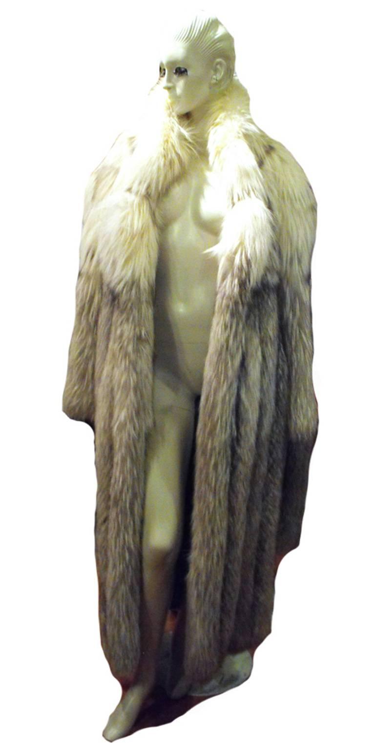 Women's or Men's Womens Blue Fox Fur Coat 