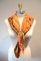 Hermes Jonques Et Sampans Silk Scarf In Orange