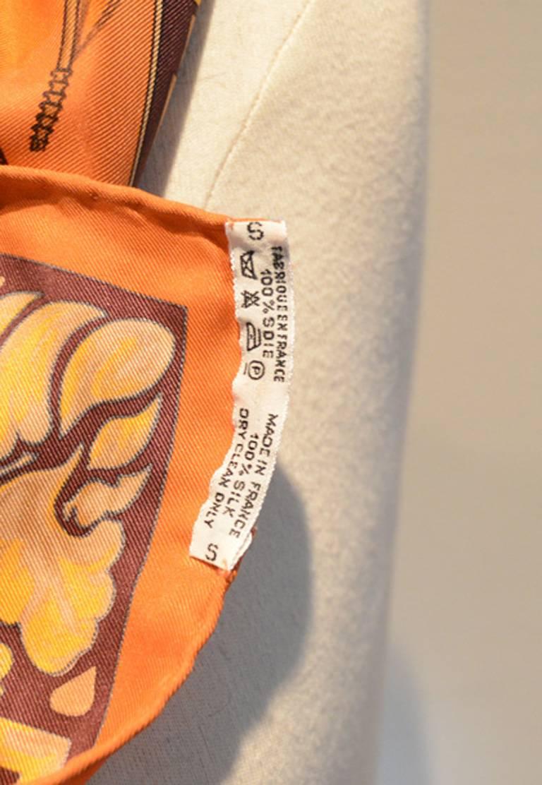 Hermes Jonques Et Sampans Silk Scarf In Orange In Excellent Condition In Philadelphia, PA