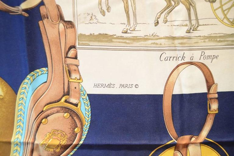 Hermes Vintage Carrick A Pompe Silk Scarf C1950s at 1stdibs