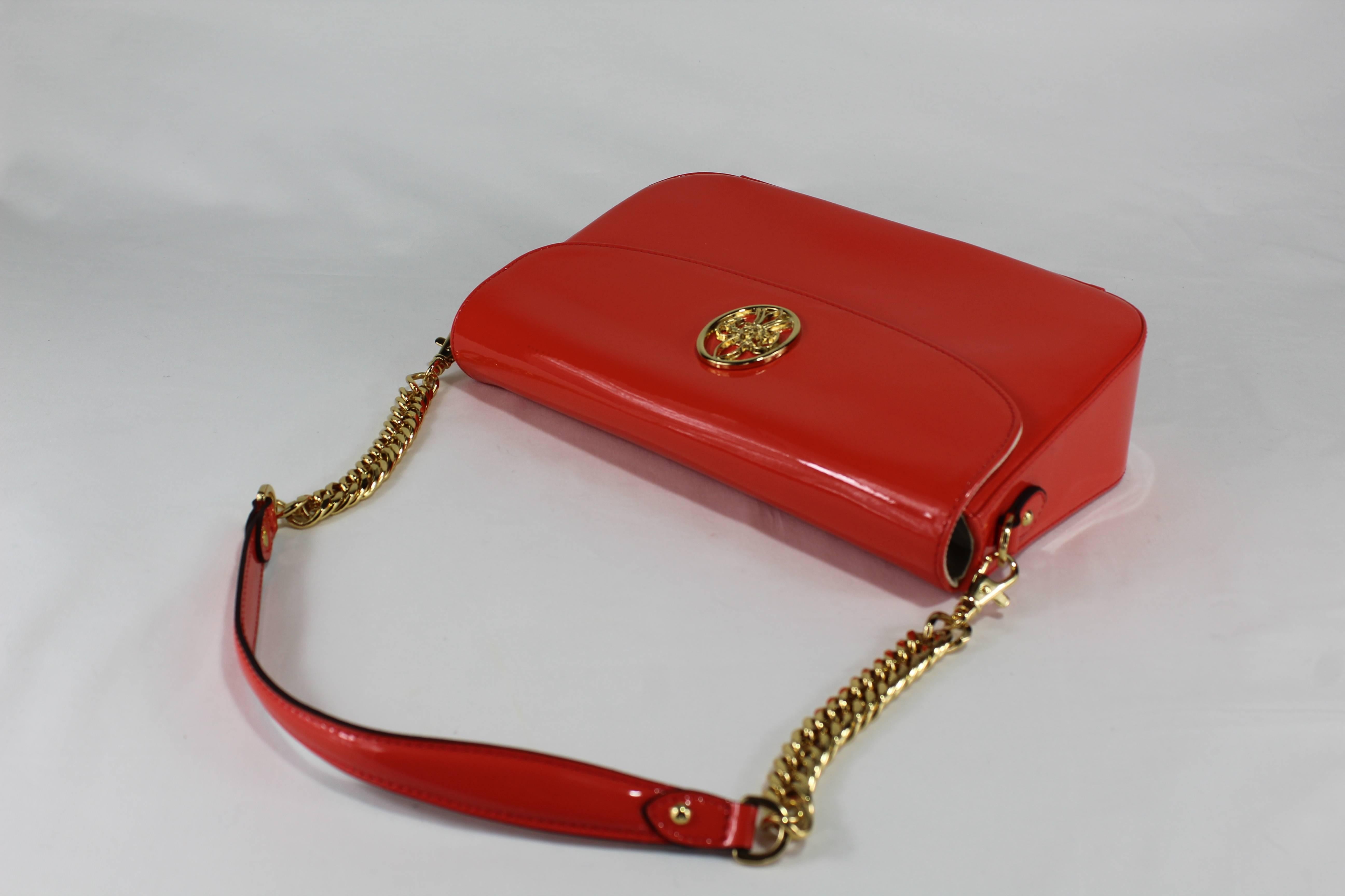 Women's Italian Hand Evening Bag made of Leather and Brass  For Sale