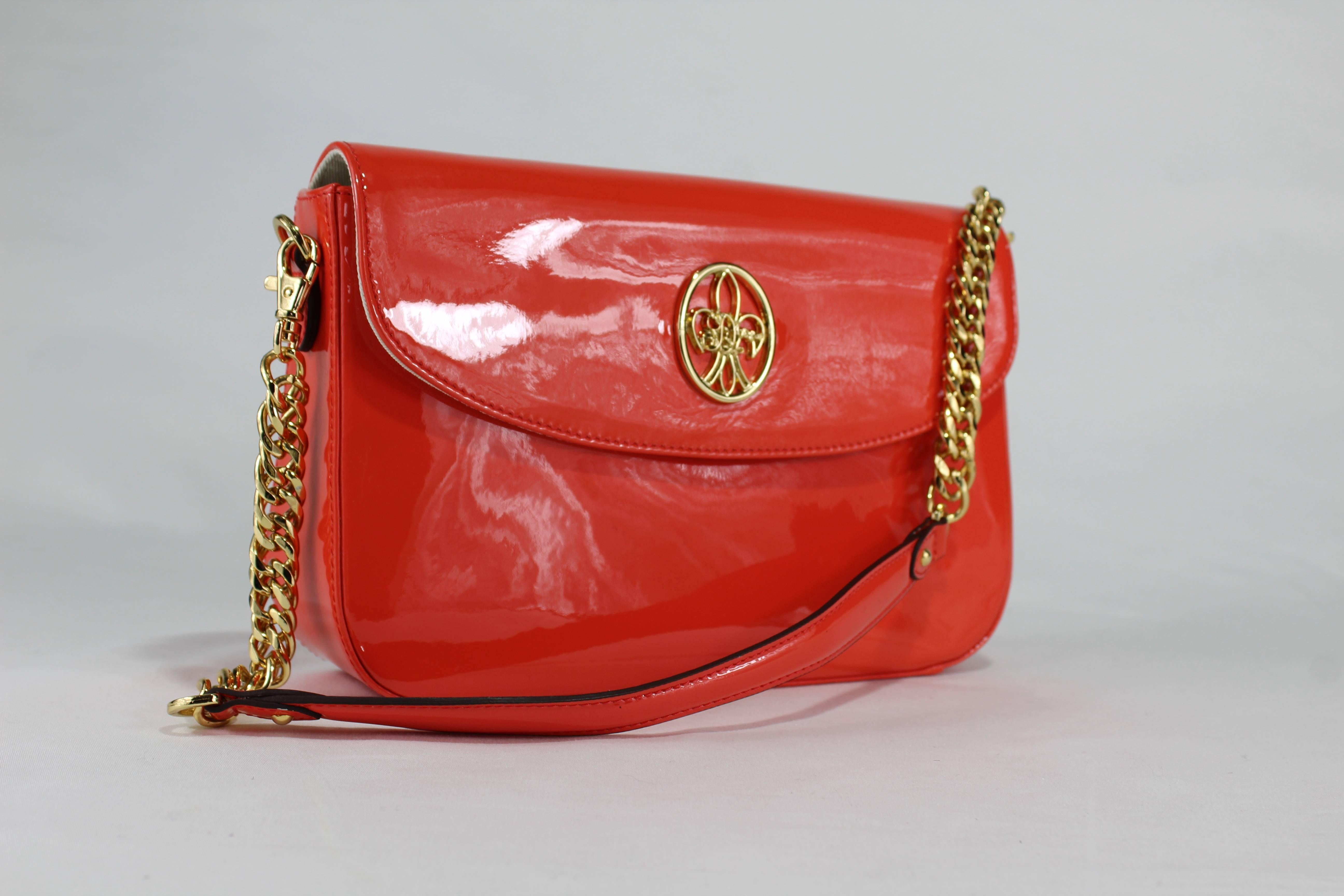Italian Hand Evening Bag made of Leather and Brass  For Sale 1