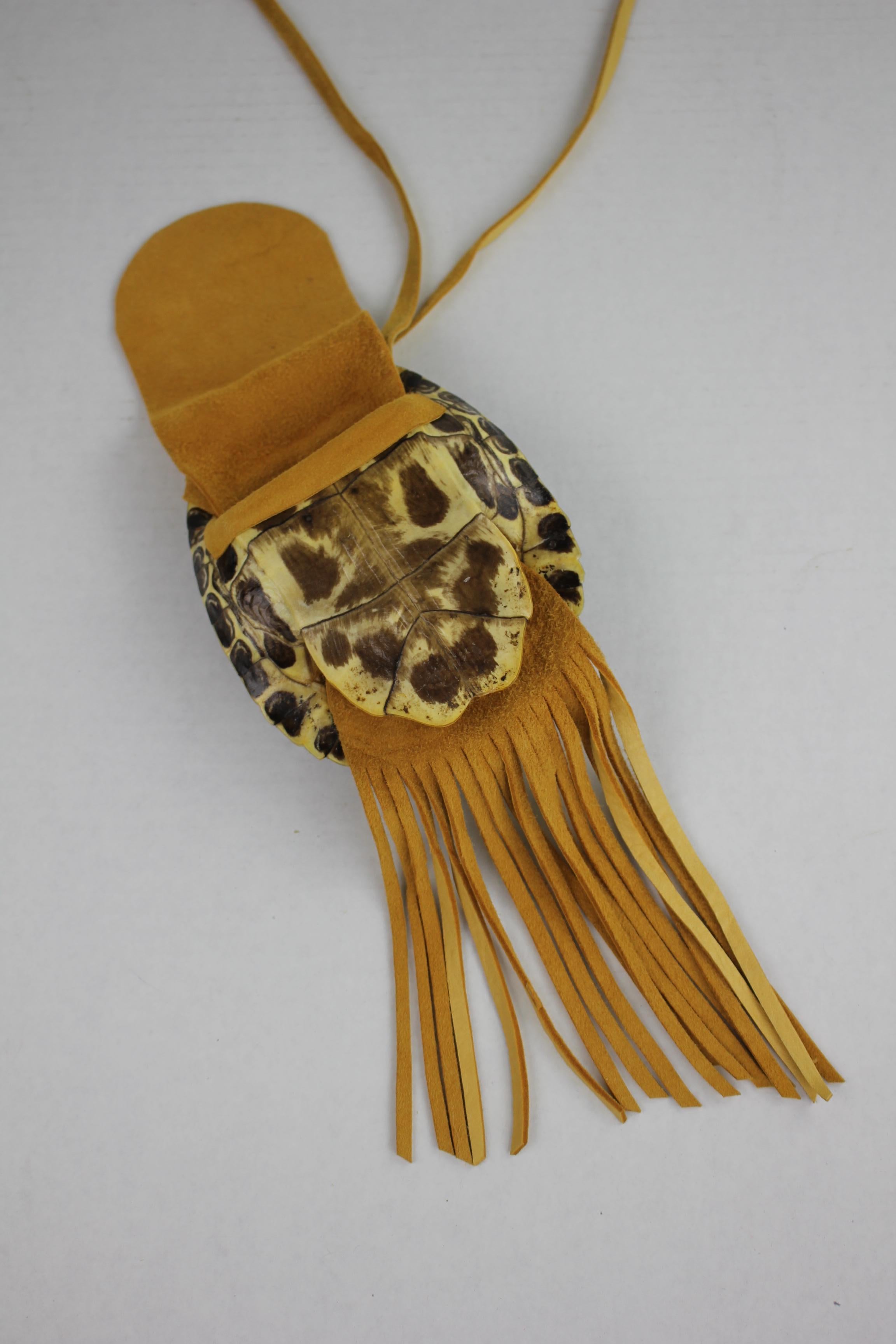 Brown American Indian Genuine Turtle Shell Shoulder Bag  circa 1940s For Sale