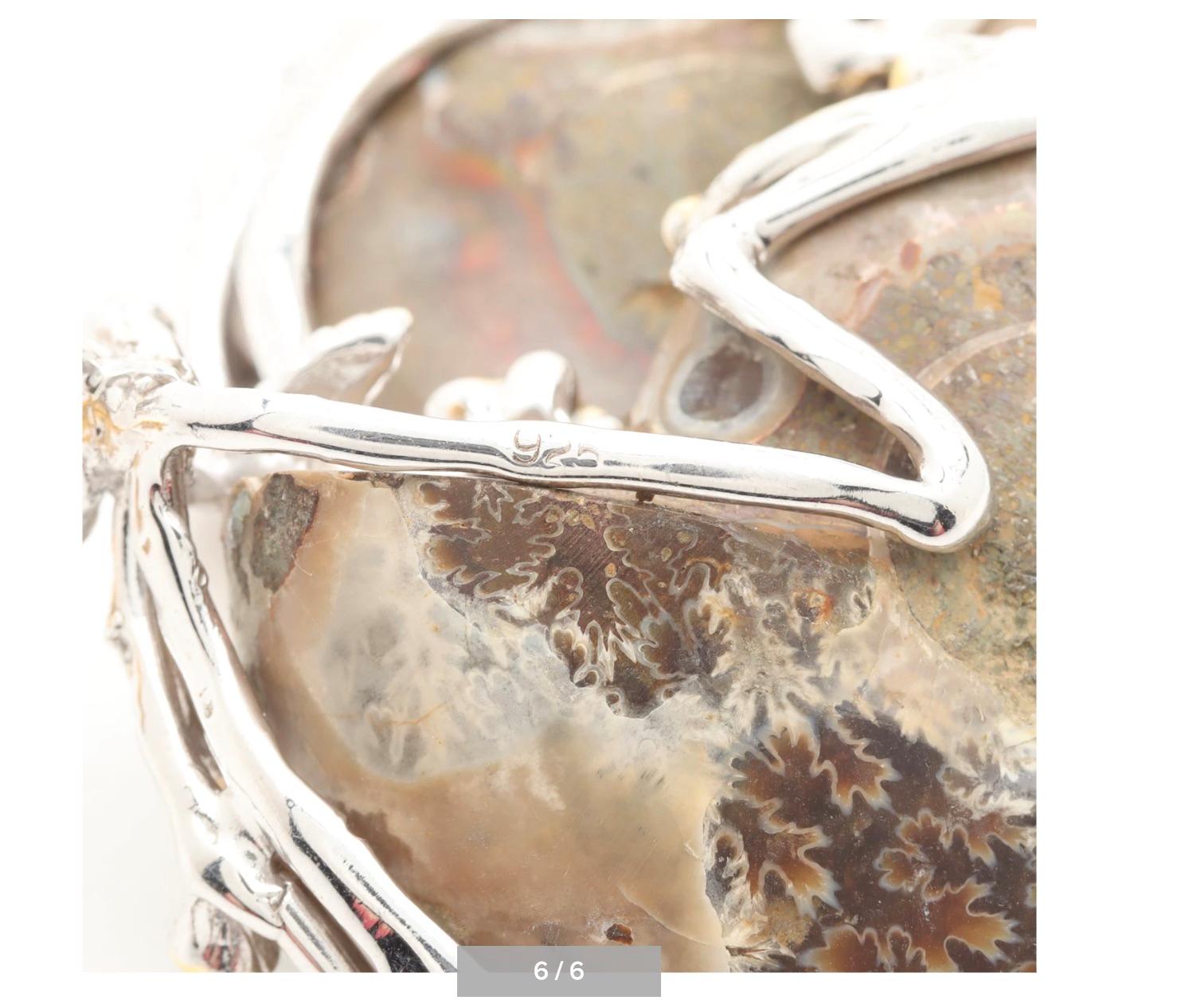 Artisan Gold on Sterling Ammonite Nautilus Shell Emerald Earrings  im Angebot 7