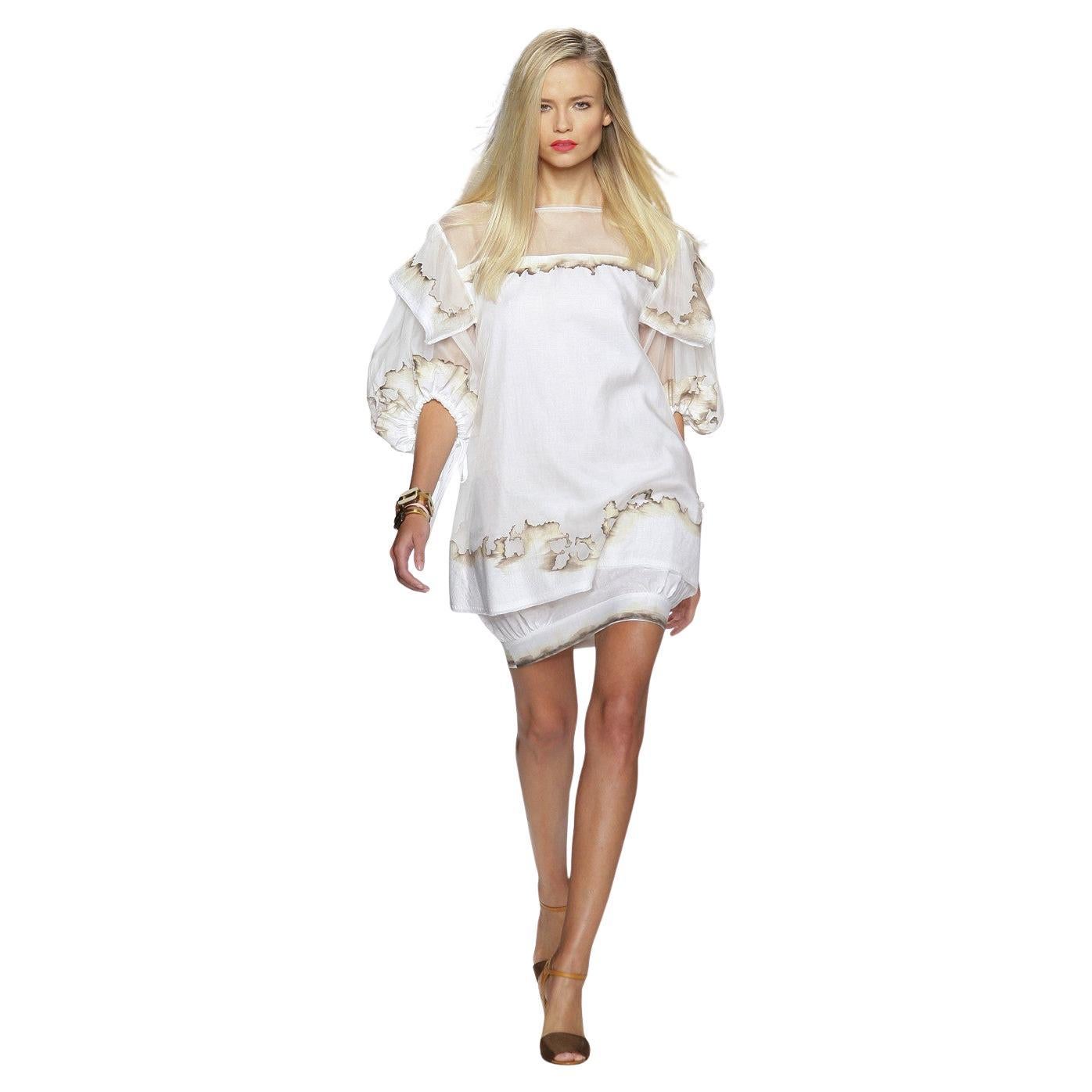 New $4400 Rare Fendi Karl Lagerfeld Control Burned Edge Dress Runway S/S 2011