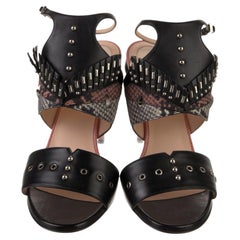 New Fendi Monster Bugs Studded Leather Heels Size 38