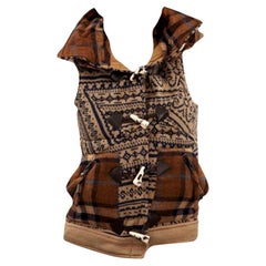 Nuovo gilet in lana lavorato a maglia Da-Nang con cappuccio staccabile Sz Small