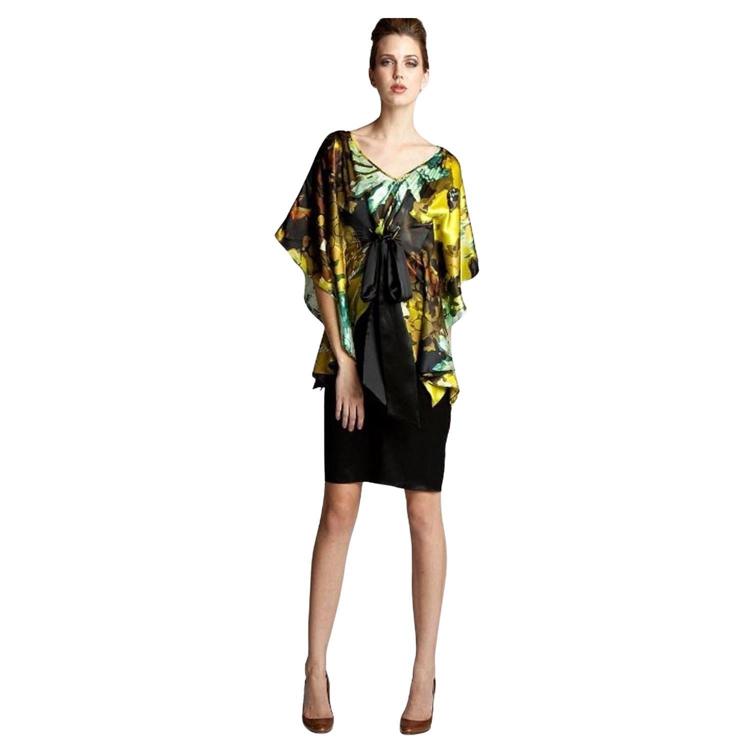 New Badgley Mischka New Couture Silk Cocktail Dress Sz 4