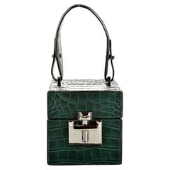 New $9690 Oscar De La Renta Green Alligator Alibi Bag W/ Box & Tags 