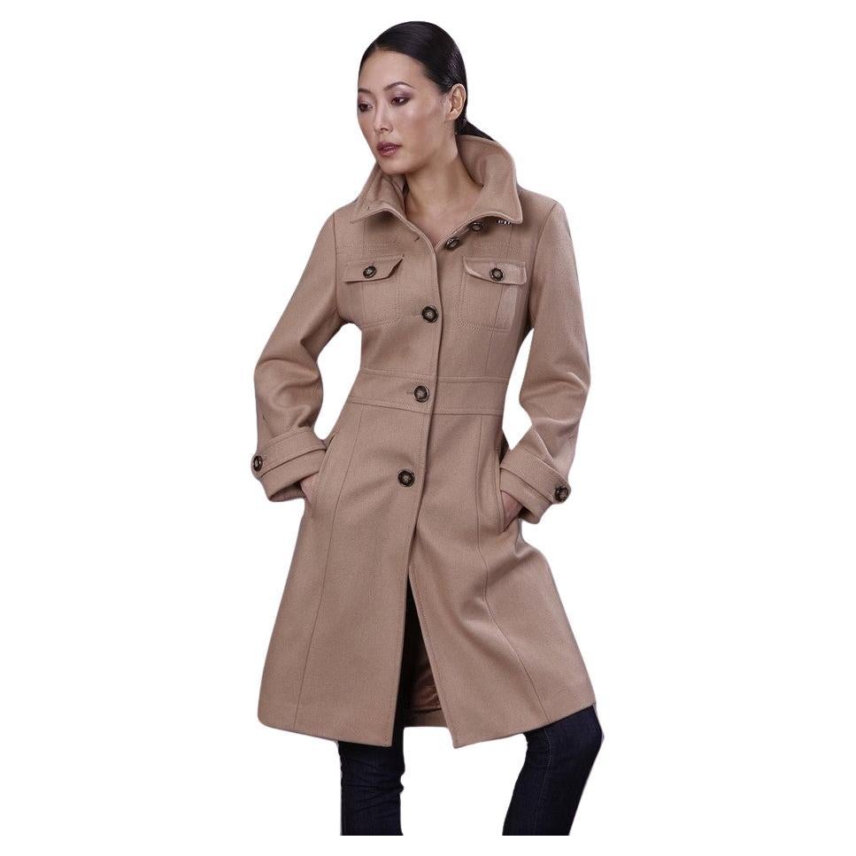 Kenneth Cole Trench-coat en laine camel Taille : 2 en vente