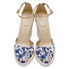 New Gucci Cruise 2007 Runway Flora Wedge Espadrille Heels Sz 7.5